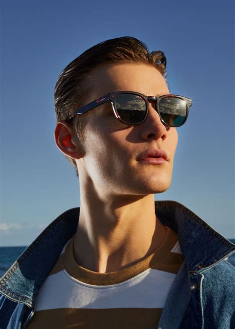 Gafas de sol para hombre: negras y carey 